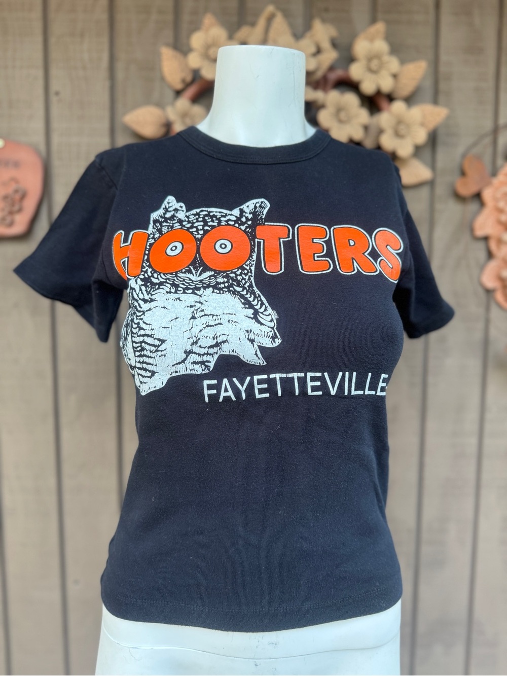 Alternative Apparel Black Hooters Fayetteville Tee with Orange Logo
